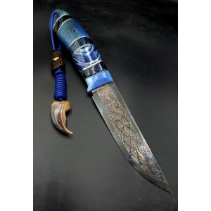 АРКТИКА ексклюзивний ніж ручної роботи ПАВЛА ГОНЧАРЕНКА, замовити купити в Україні (Сталь - мозаїчний дамаск, твердість ріжучої кромки 60-61 HRC). Photo 3